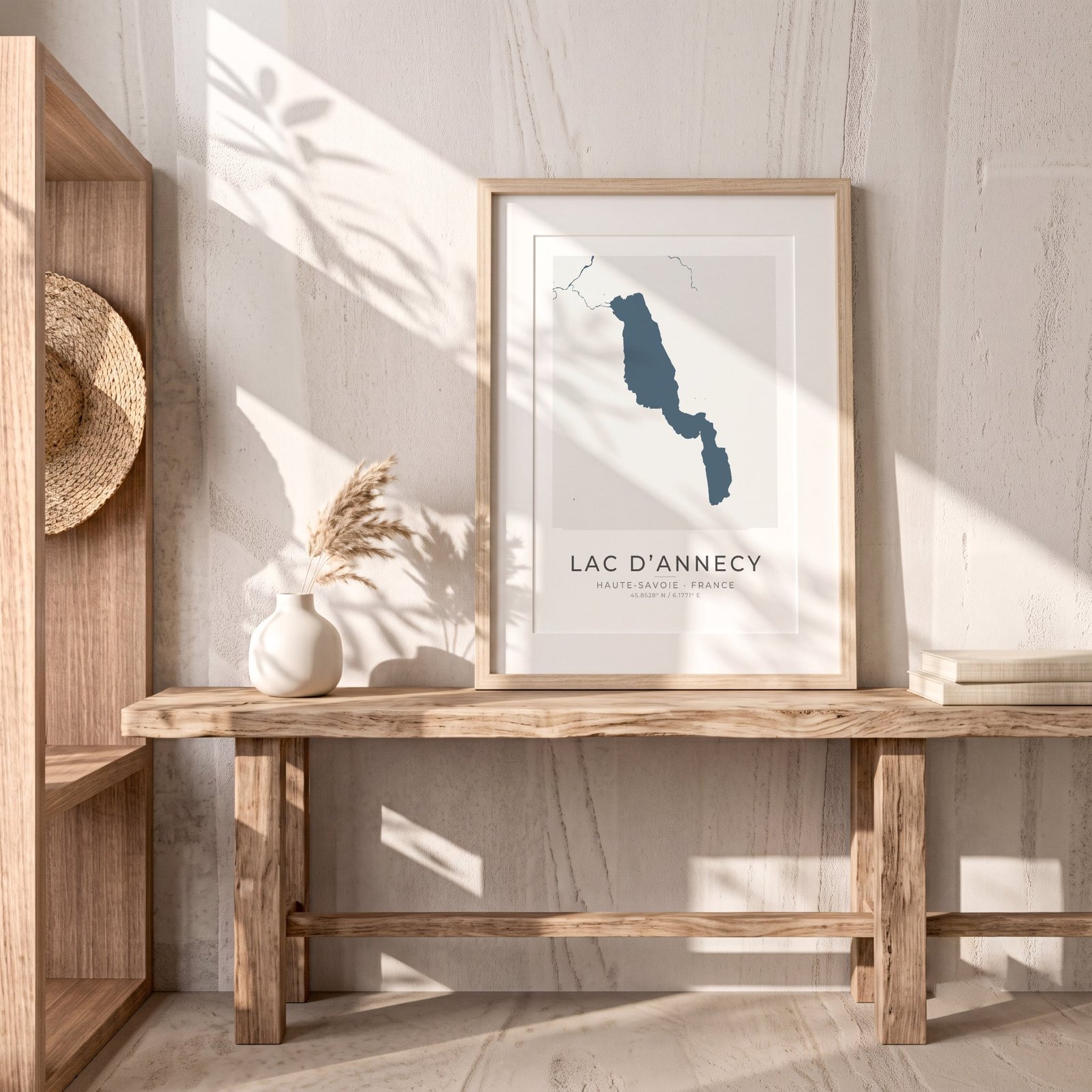 Affiche carte personnalisée du lac d’Annecy